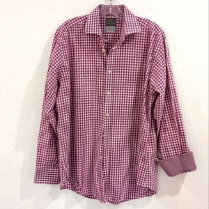 Thomas Dean Pink Gingham Checked Shirt
